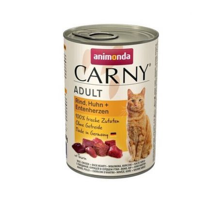 Animonda CARNY cat Adult hovädzie,kura a kačacie srdiečka bal. 6 x 400 g konzerva