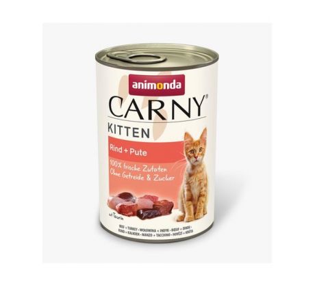 Animonda CARNY cat Kitten hovädzie mäso a morka bal. 12 x 400 g konzerva