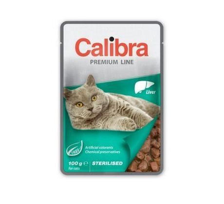 Calibra KAPSIČKA Premium cat Sterilised Pečeň v omáčke 24 x 100 g