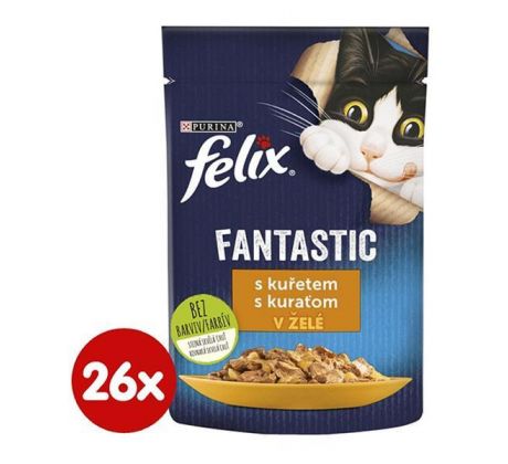 Nestlé FELIX Fantastic cat kura želé kapsička 26x85 g