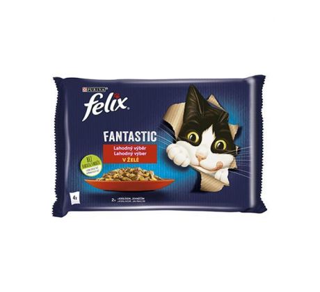 Nestlé FELIX Fantastic cat Multipack králik&jahňa želé kapsička 4x85 g