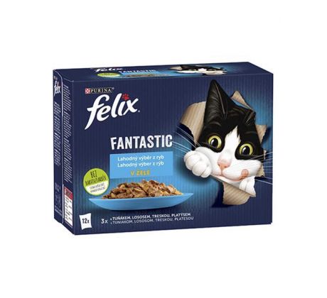 Nestlé FELIX Fantastic cat Multipack výber z rýb želé kapsička 12x85 g