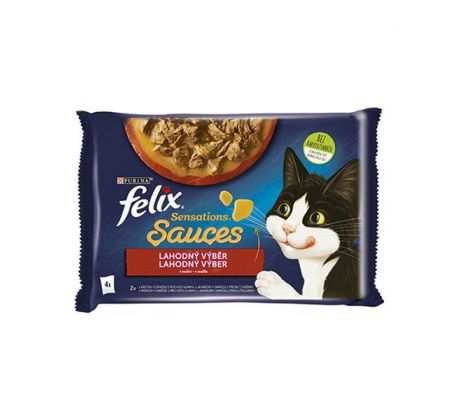 Nestlé FELIX Sensations cat Multipack morka&jahňa kapsička 4x85 g