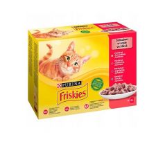 Nestlé Friskies cat Multipack kura&hovädzie&jahňacie&kačica kapsička 12x85 g