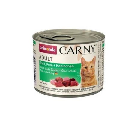 Animonda CARNY cat Adult hovädzie, morka a králik bal. 6 x 200 g konzerva