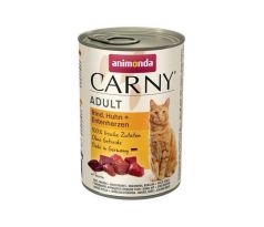 Animonda CARNY cat Adult hovädzie,kura a kačacie srdiečka bal. 6 x 400 g konzerva