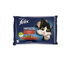 Nestlé FELIX Fantastic cat Multipack hovädzie&kura želé kapsička 4x85 g