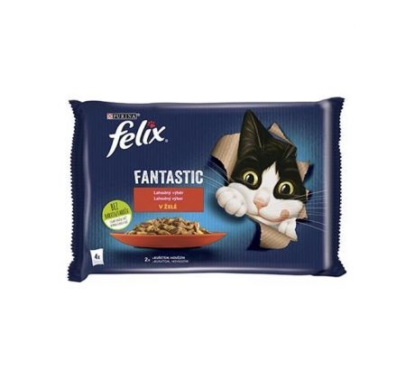 Nestlé FELIX Fantastic cat Multipack hovädzie&kura želé kapsička 4x85 g