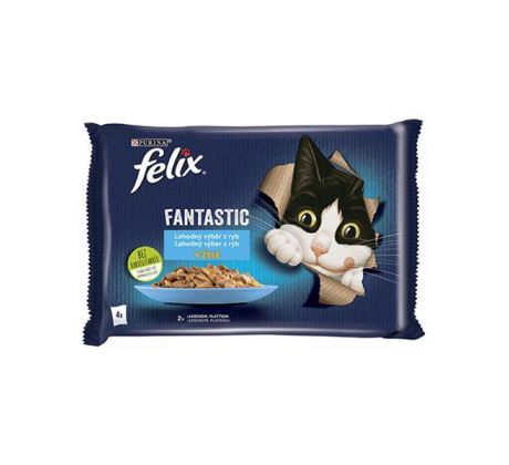 Nestlé FELIX Fantastic cat Multipack losos&platesa želé kapsička 4x85 g