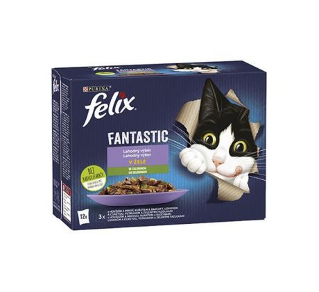 Nestlé FELIX Fantastic cat Multipack výber so zeleninou želé kapsička 12x85 g