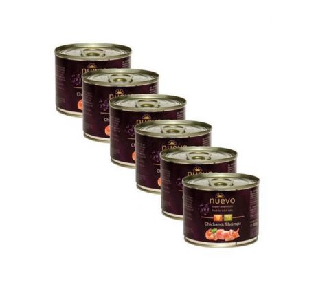NUEVO cat Adult Chicken & Shrimps bal. 6 x 200 g konzerva