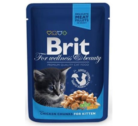 BRIT Premium cat Kapsička Kitten Chicken Chunks 100 g