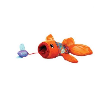 Hračka Kong Cat Crackles Gulpz Ryba, oranžová, polyester