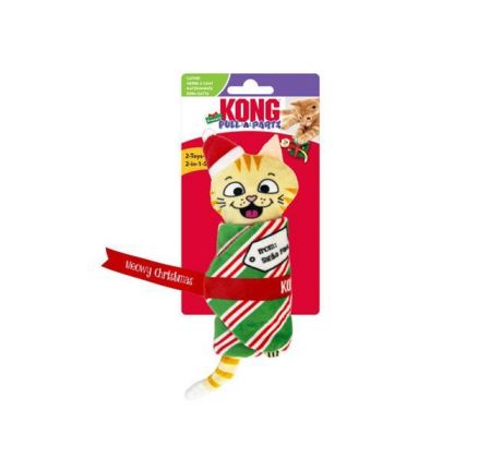 Hračka Kong Cat Holiday Pull-A-Partz Present s catnipoom, polyester