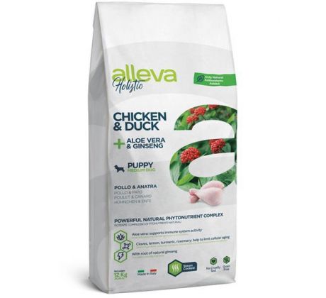 Alleva HOLISTIC dog puppy & junior medium chicken 12 kg