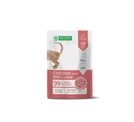 Natures P KAPSIČKY cat kitten chicken & beef & lamb 22x 100 g