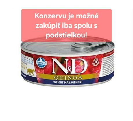 Farmina N&D cat QUINOA weight managment konzerva 80g