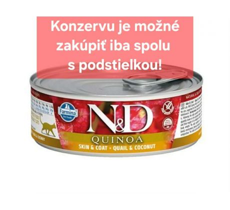 Farmina N&D cat QUINOA quail & coconut konzerva 80 g