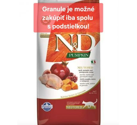 Farmina N&D cat PUMPKIN (GF) adult, neutered, quail & pomegranate 5kg