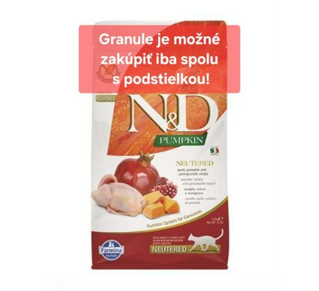 Farmina N&D cat PUMPKIN (GF) adult, neutered, quail & pomegranate 1,5kg