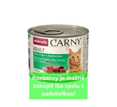 Animonda CARNY cat Adult hovädzie, morka a králik bal. 6x 200 g konzerva