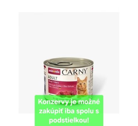 Animonda CARNYcat Adult hovädzie a morčacie srdiečka bal. 6x 200 g konzerva