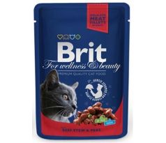 BRIT Premium cat Kapsička Adult Beef Stew & Peas 10x 100 g