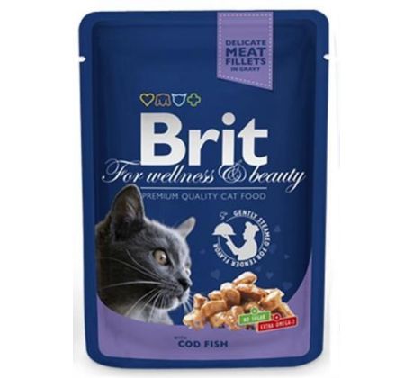 BRIT Premium cat Kapsička Adult Cod Fish 10x 100g