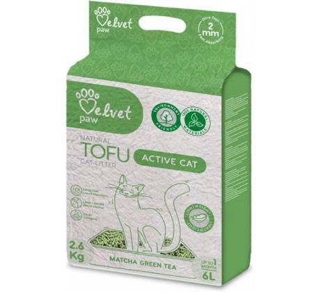 Podstielka pre mačky Velvet Paw Tofu s extraktom zo zeleného čaju 6 l