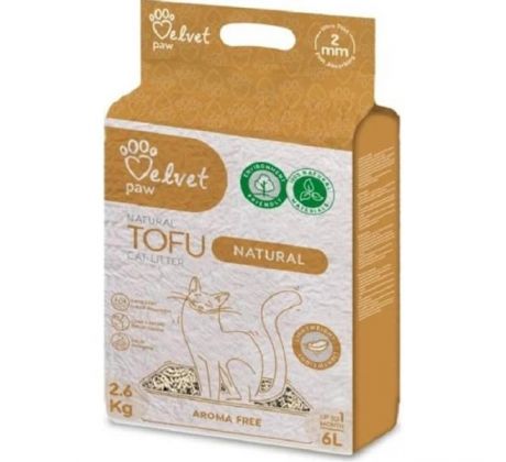 Podstielka pre mačky Velvet Paw Tofu natural 6 l