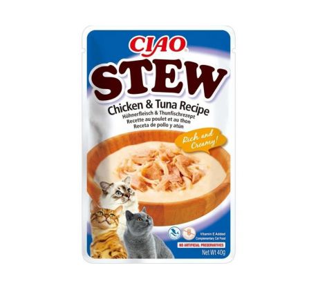 Inaba CIAO Stew Cat Kapsička Kura & Tuniak 1 ks 40 g