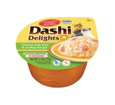 Inaba Dashi Delights cat Kura s tuniakom a hrebenatkou 70 g vanička