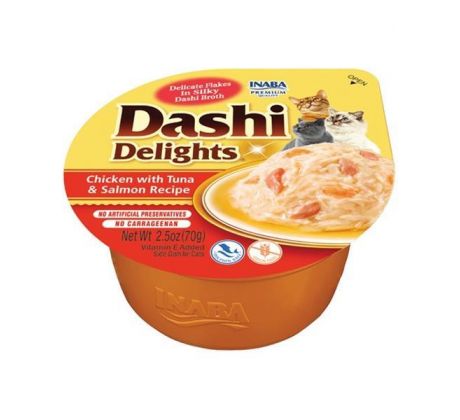 Inaba Dashi Delights cat Kura s tuniakom a lososom 70 g vanička