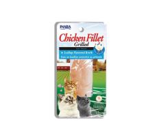 Pamlsok Inaba Grilled cat Kura vo vývare z hrebenatky 25 g