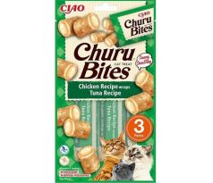 Pamlsok Inaba Churu Bites cat Kura s tuniakom 3 tuby 30 g