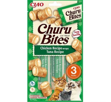 Pamlsok Inaba Churu Bites cat Kura s tuniakom 3 tuby 30 g