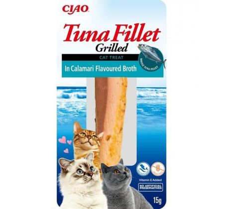 Pamlsok Inaba Churu Grilled cat Tuniak vo vývare z kalamára 1 ks 15 g