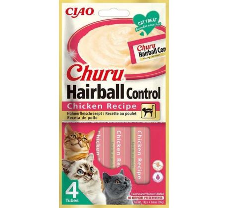 Pamlsok Inaba Churu Hairball cat Kura 4 tuby 56 g
