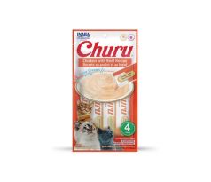 Pamlsok Inaba Churu Pyré cat Kura s hovädzím mäsom 4 tuby 56 g