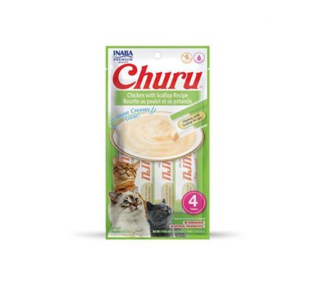 Pamlsok Inaba Churu Pyré cat Kura s hrebenatkou 4 tuby 56 g