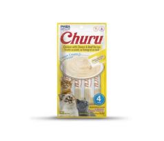 Pamlsok Inaba Churu Pyré cat Kura so syrom a hovädzím mäsom 4 tuby 56 g