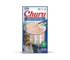 Pamlsok Inaba Churu Pyré cat Tuniak s hovädzou príchuťou 4 tuby 56 g
