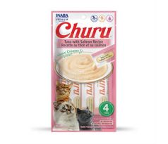Pamlsok Inaba Churu Pyré cat Tuniak s lososom 4 tuby 56 g