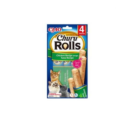 Pamlsok Inaba Churu Rolls cat Kura & Tuniak 4 tuby 40 g