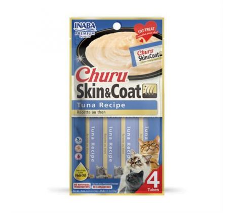 Pamlsok Inaba Churu Skin & Coat cat Tuniak 4 tuby 56 g