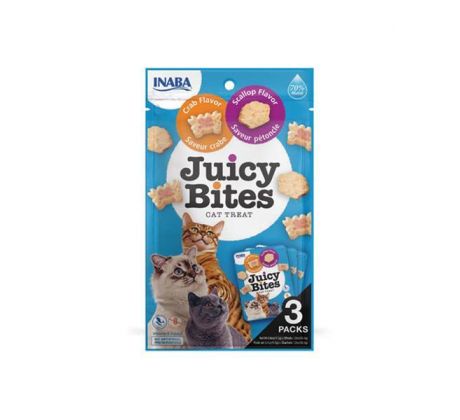 Pamlsok Inaba Juicy Bites cat Hrebenatka & Krab 3 x 11,30 g
