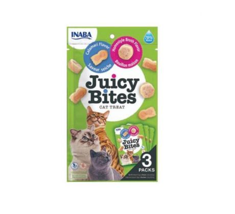 Pamlsok Inaba Juicy Bites cat Vývar & Kalamáre 3 x 11,30 g