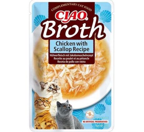 Pamlsok Inaba PS Ciao Broth cat Kura s hrebenatkou 1 ks 40 g