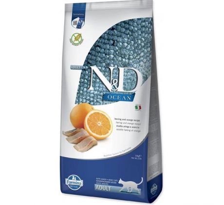 Farmina N&D cat OCEAN (GF) adult, herring & orange 10 kg
