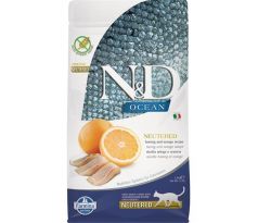 Farmina N&D cat OCEAN (GF) adult, neutered, herring & orange 1,5 kg